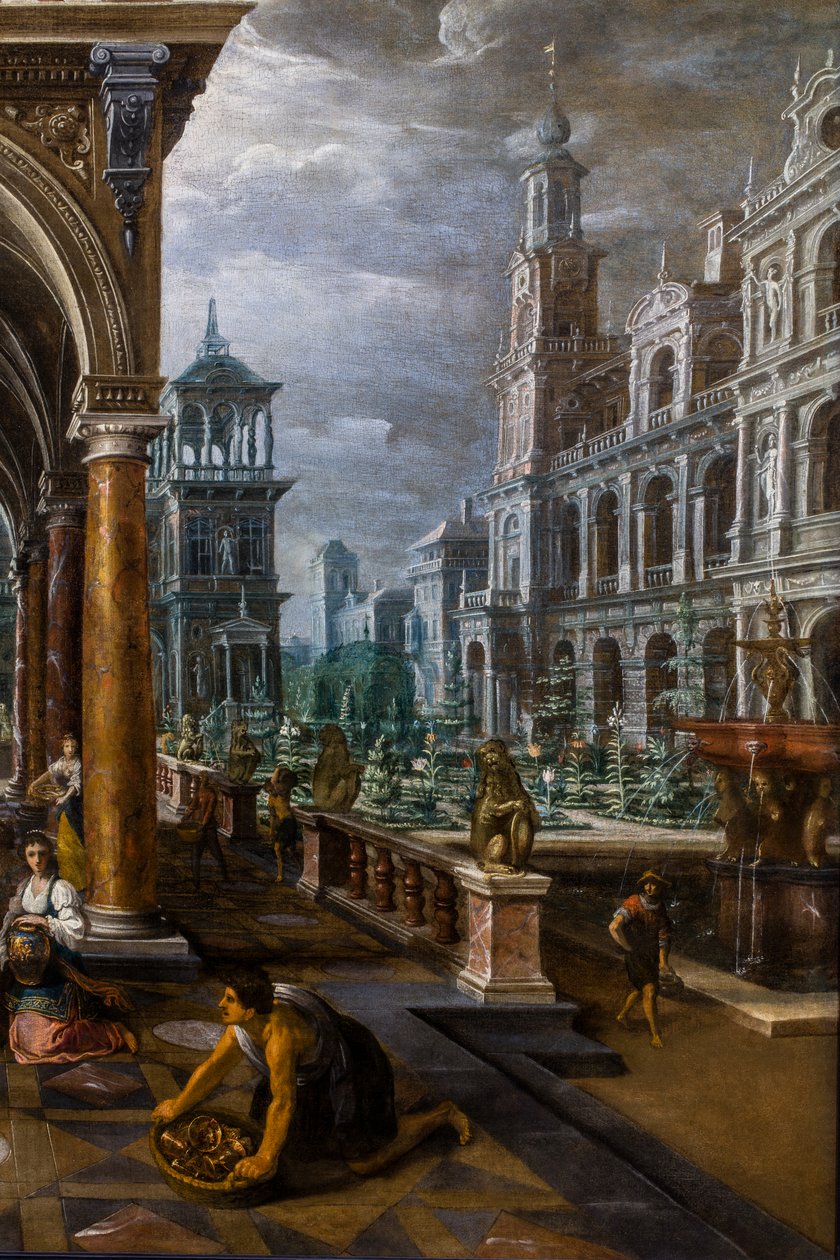 Šalamoun vítá královnu ze Sáby ve svém paláci od Paul Vredeman de Vries