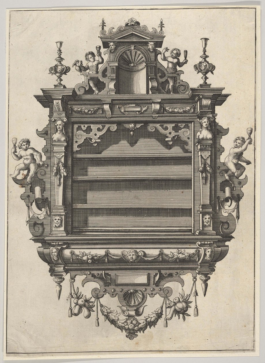 Nástěnná policová jednotka od Verscheyden Schrynwerck ... [Plusieurs Menuiseries ...], 1658. od Paul Vredeman de Vries