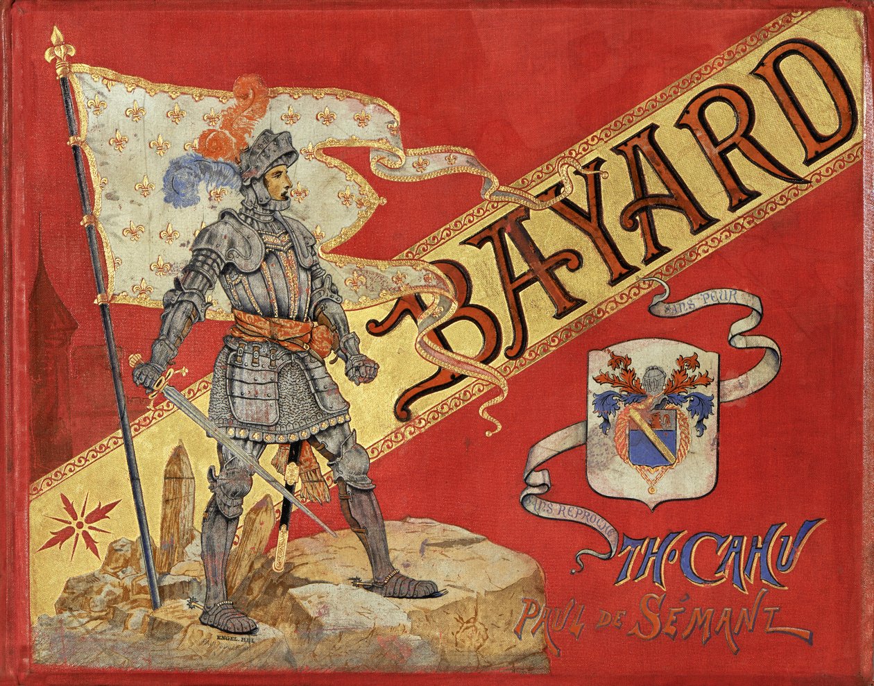 Obálka knihy „“ Bayard “ od Theodora Cahu, ilustrovaná Paulem De Semantem (1855-1915) od Paul de Semant