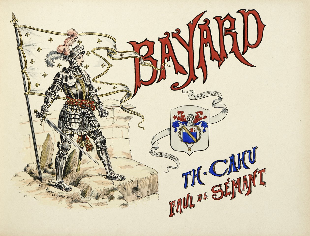 Ilustrace převzatá z knihy „Histoire du chevalier Bayard“ od Theodora Cahu, ilustrovaná Paulem De Semantem (1855-1915) od Paul de Semant