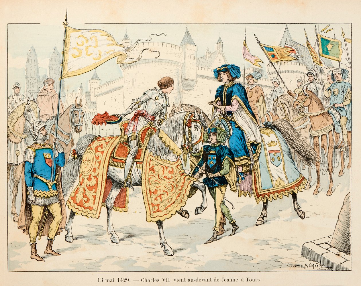 Ilustrace převzatá z knihy „“ Johanka z Arku „“ od Theodora Cahu a ilustrovaná Paulem De Semantem (1855-1915): Dne 13. od Paul de Semant
