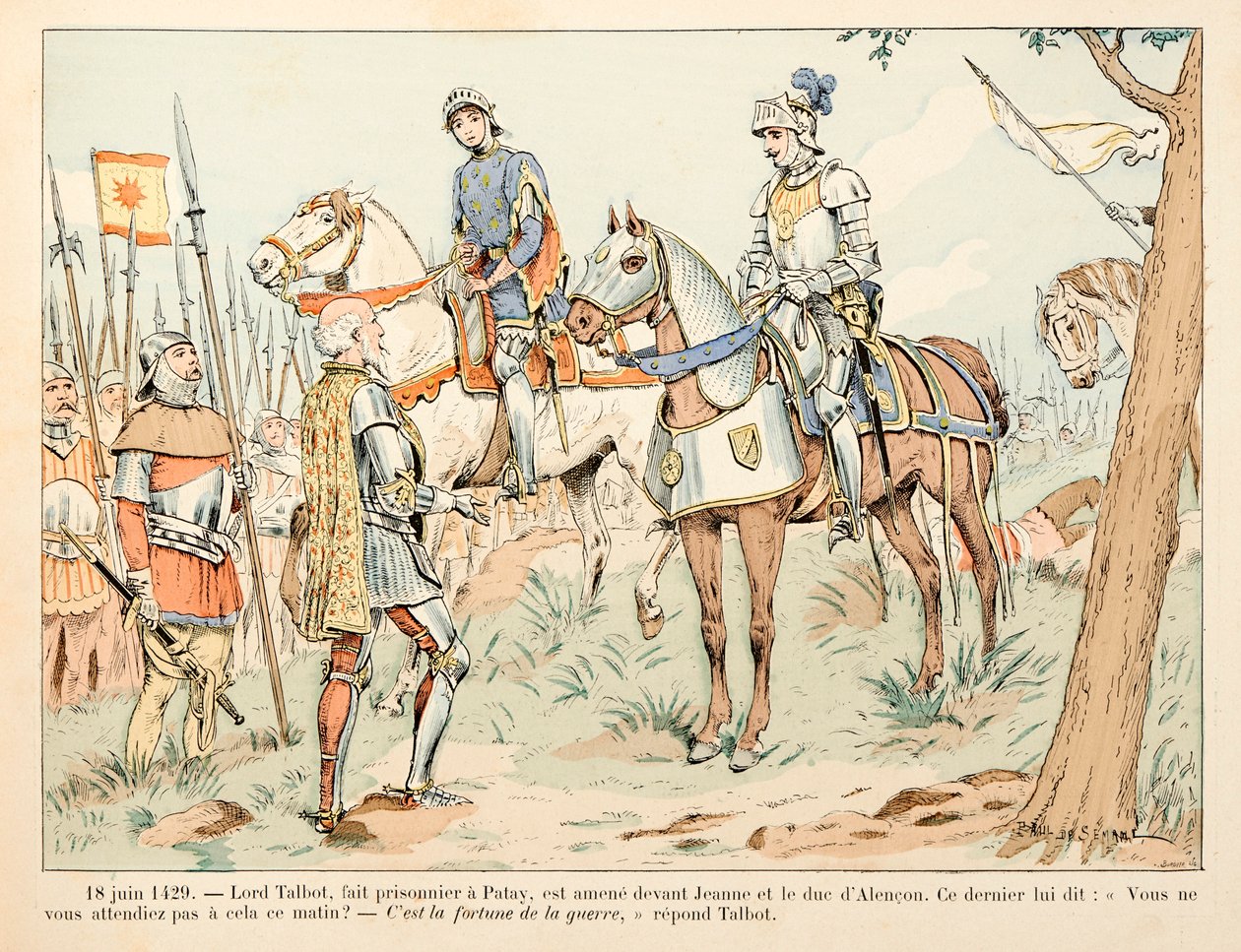 Ilustrace převzatá z knihy „“ Johanka z Arku „“ od Theodora Cahu a ilustrovaná Paulem De Semantem (1855-1915): Dne 18. od Paul de Semant