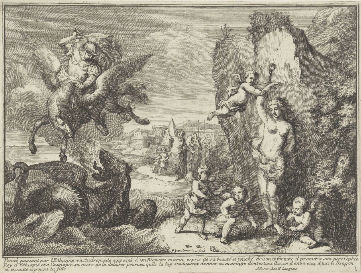 Perseus a Andromeda Mytologické reprezentace v krajině (název série) od Paul van Somer (II)