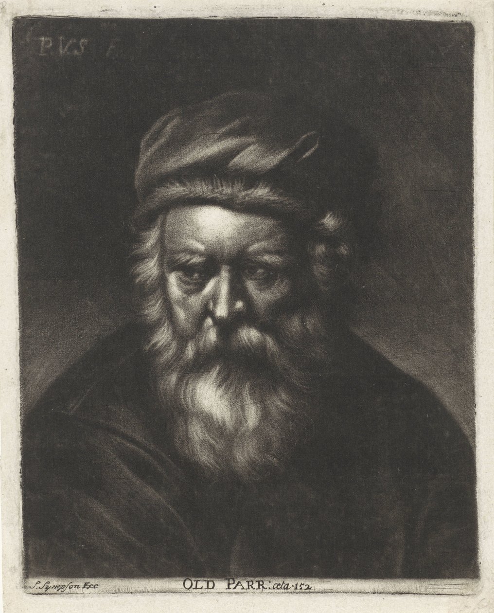 Portrét van Thomas Parr Old Parr: aeta 152 (název na objektu) od Paul van Somer (II)