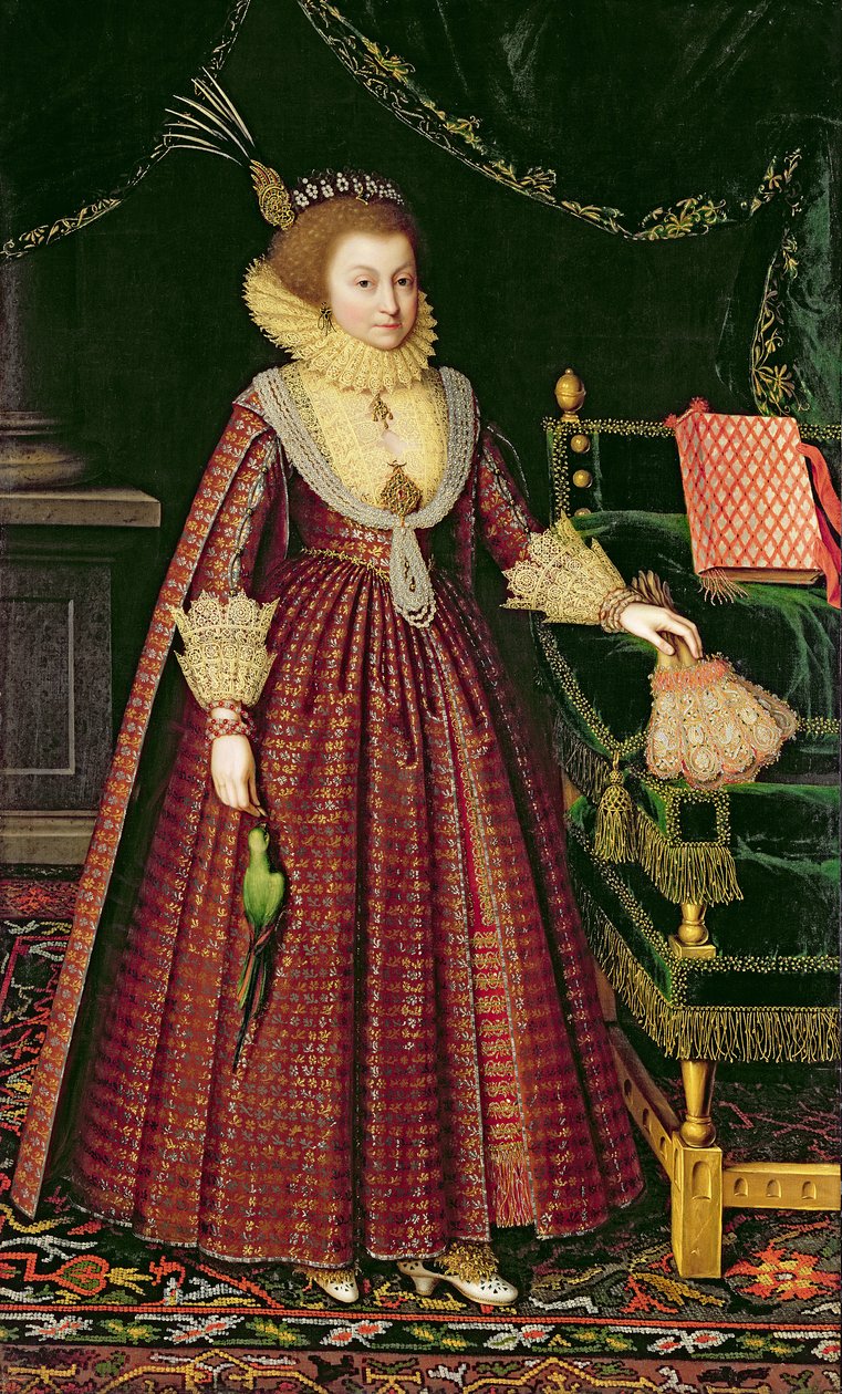 Portrét dámy, možná Alžběty, hraběnky z Kellie, kolem 1619-20 (olej na plátně) od Paul van Somer