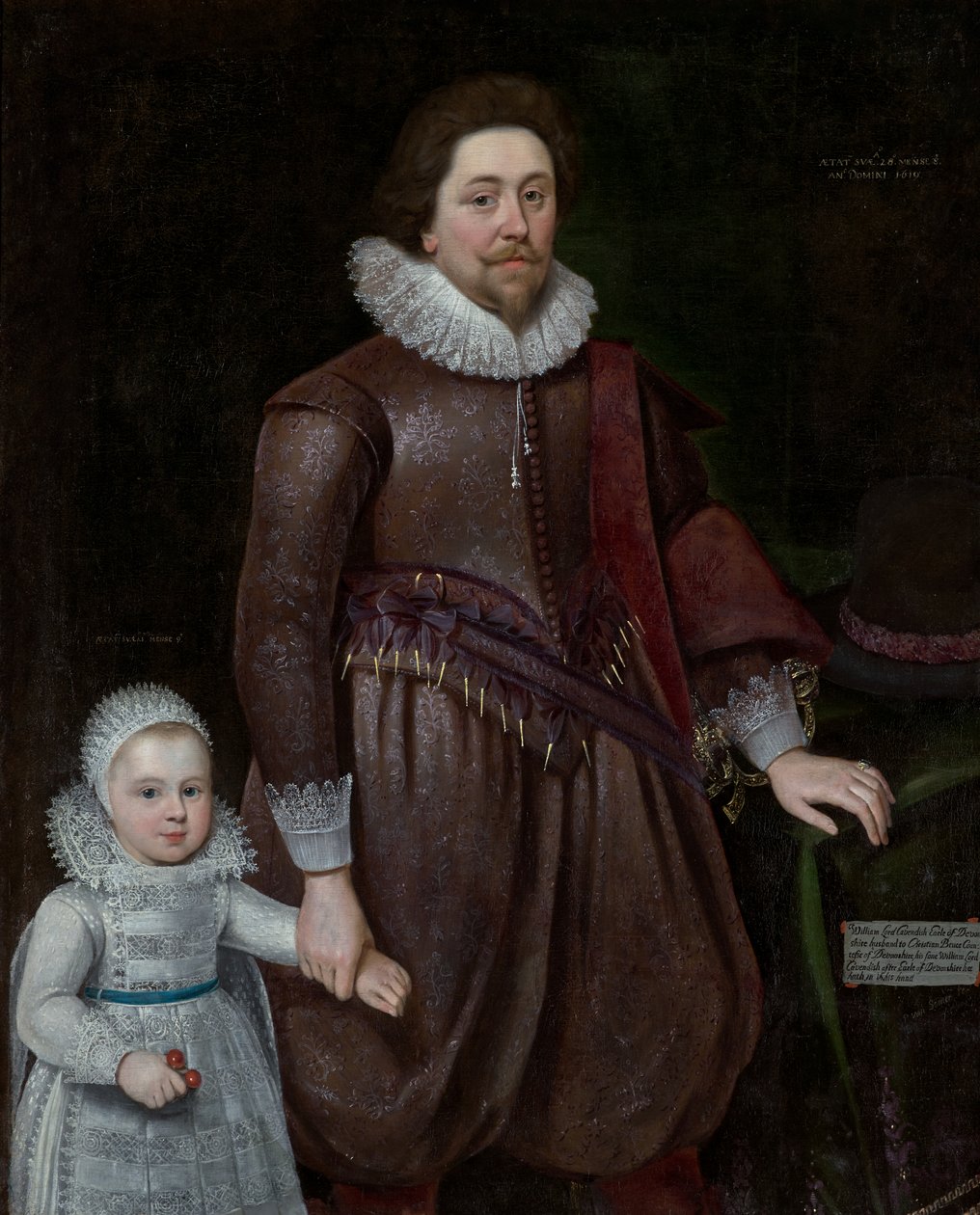 William, lord Cavendish, pozdější druhý hrabě z Devonshire (1591-1628) a jeho syn od Paul van Somer