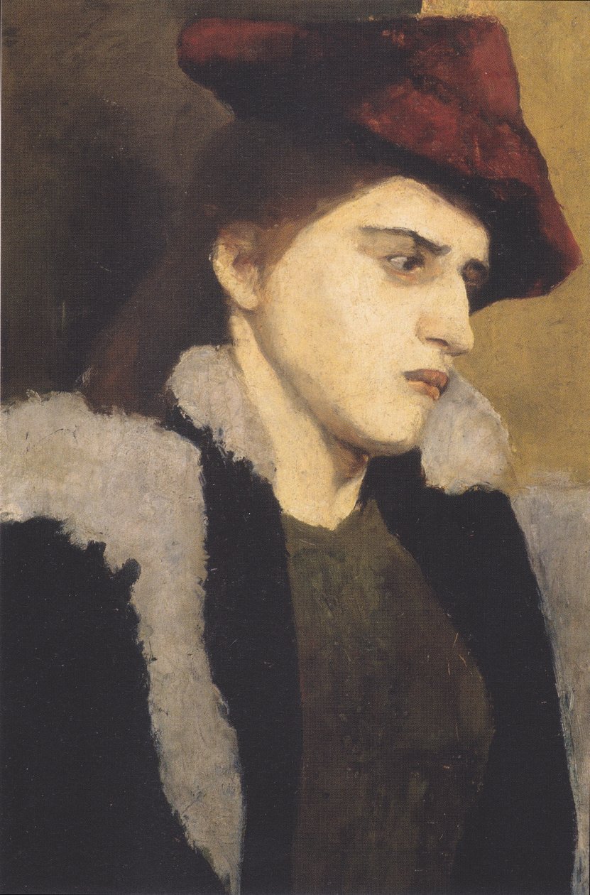 Portrét mladé ženy v červeném klobouku od Paula Modersohn Becker