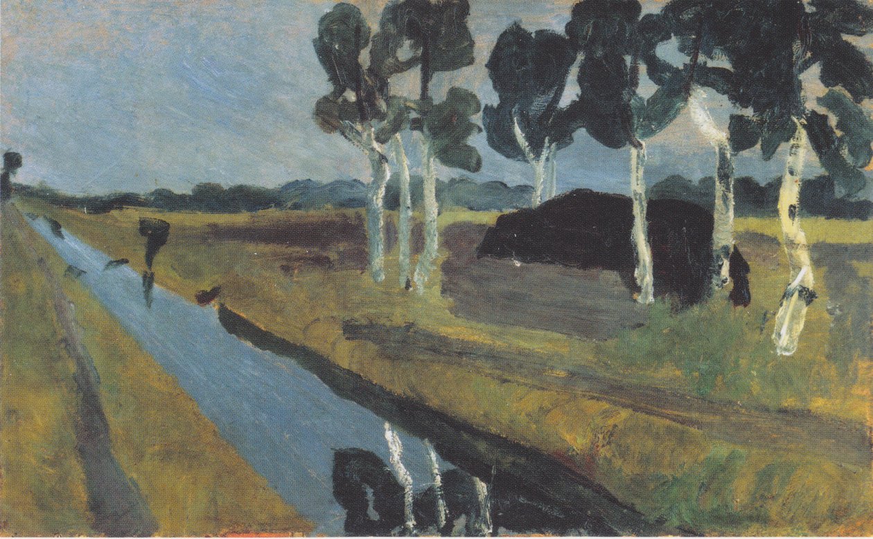 Šedá krajina s bažinatým kanálem od Paula Modersohn Becker