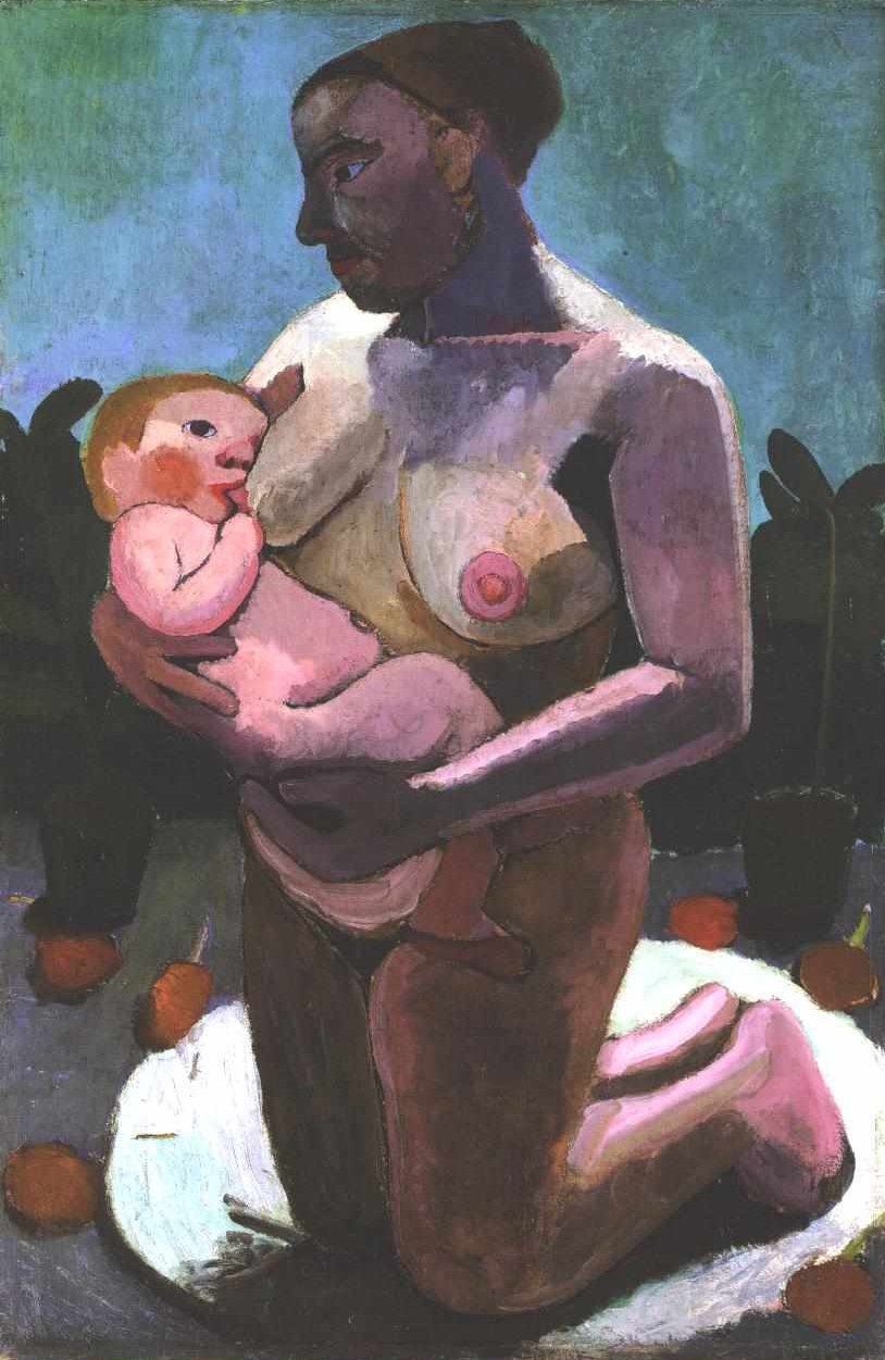 Klečící matka s dítětem od Paula Modersohn Becker