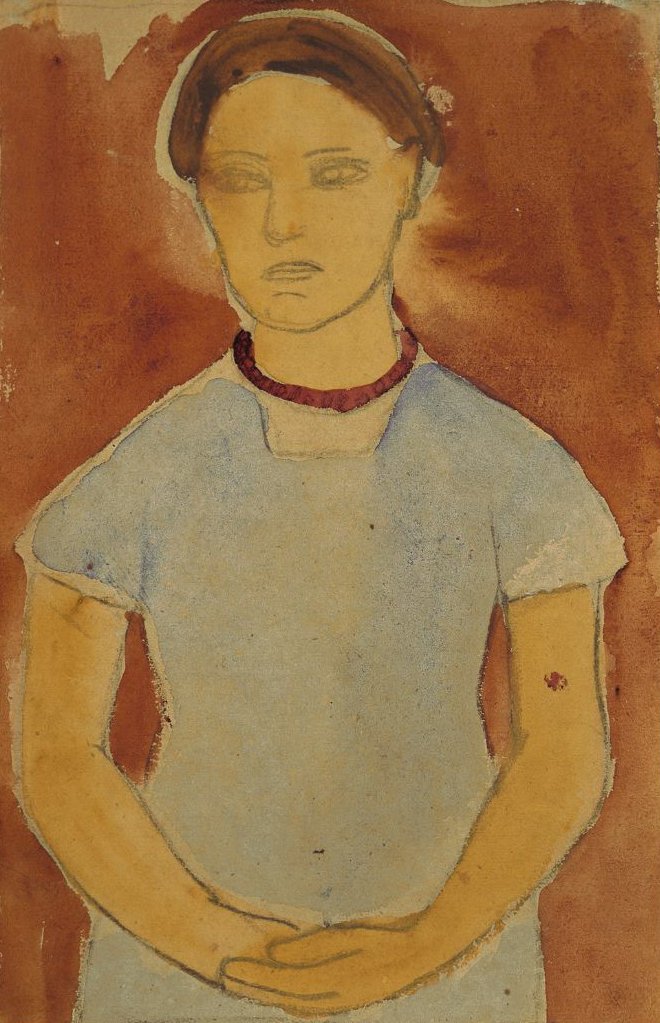 Lee Hoetger před květinami od Paula Modersohn Becker