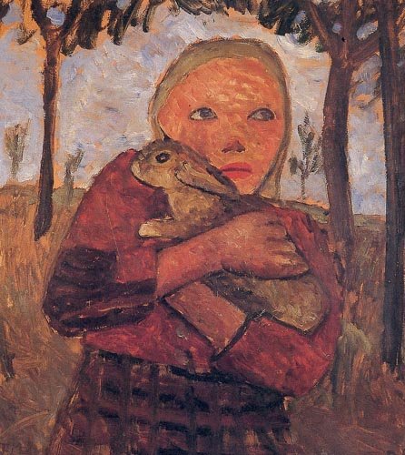 Dívka s králíkem od Paula Modersohn Becker