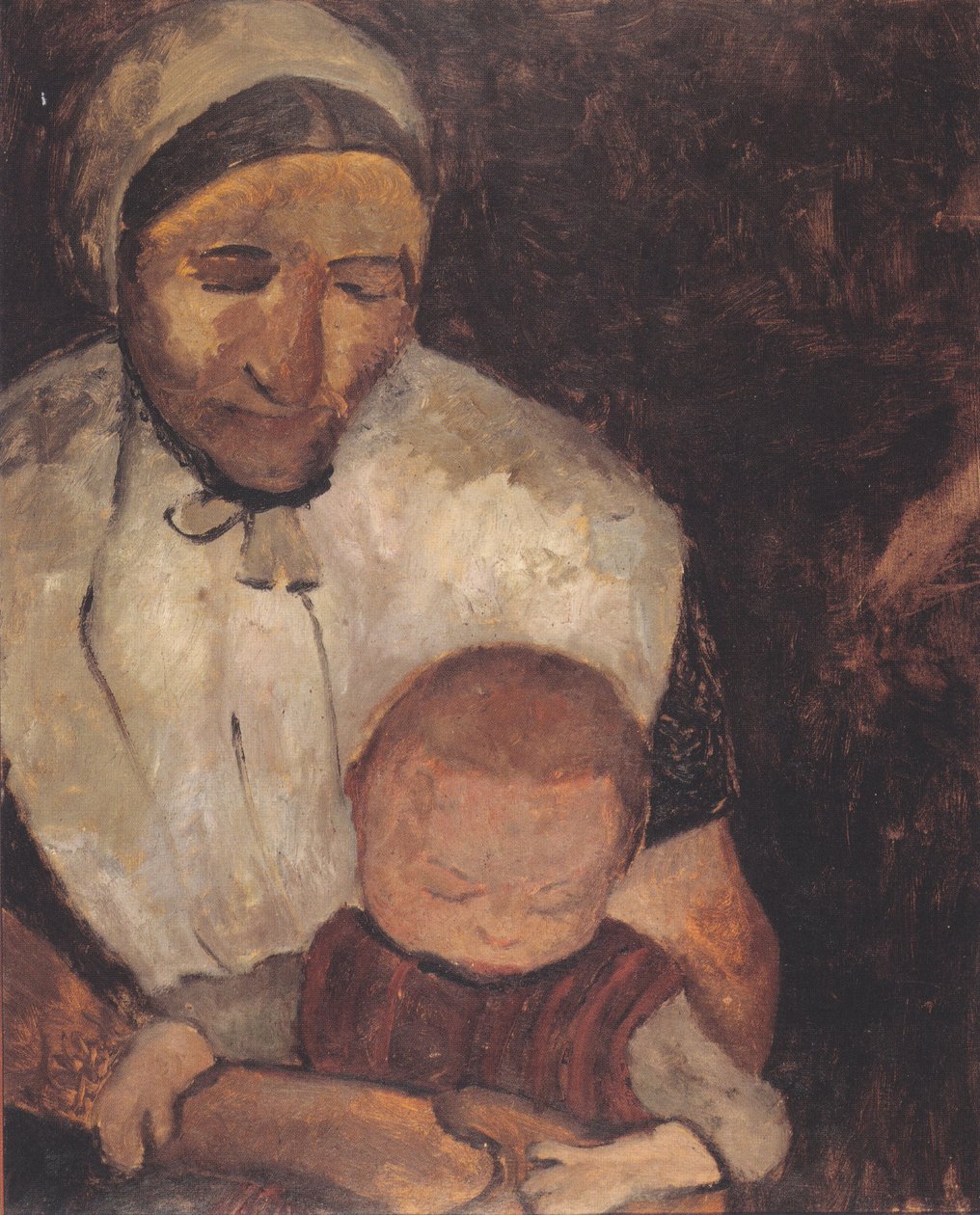 Sedící rolnická žena s dítětem na klíně od Paula Modersohn Becker