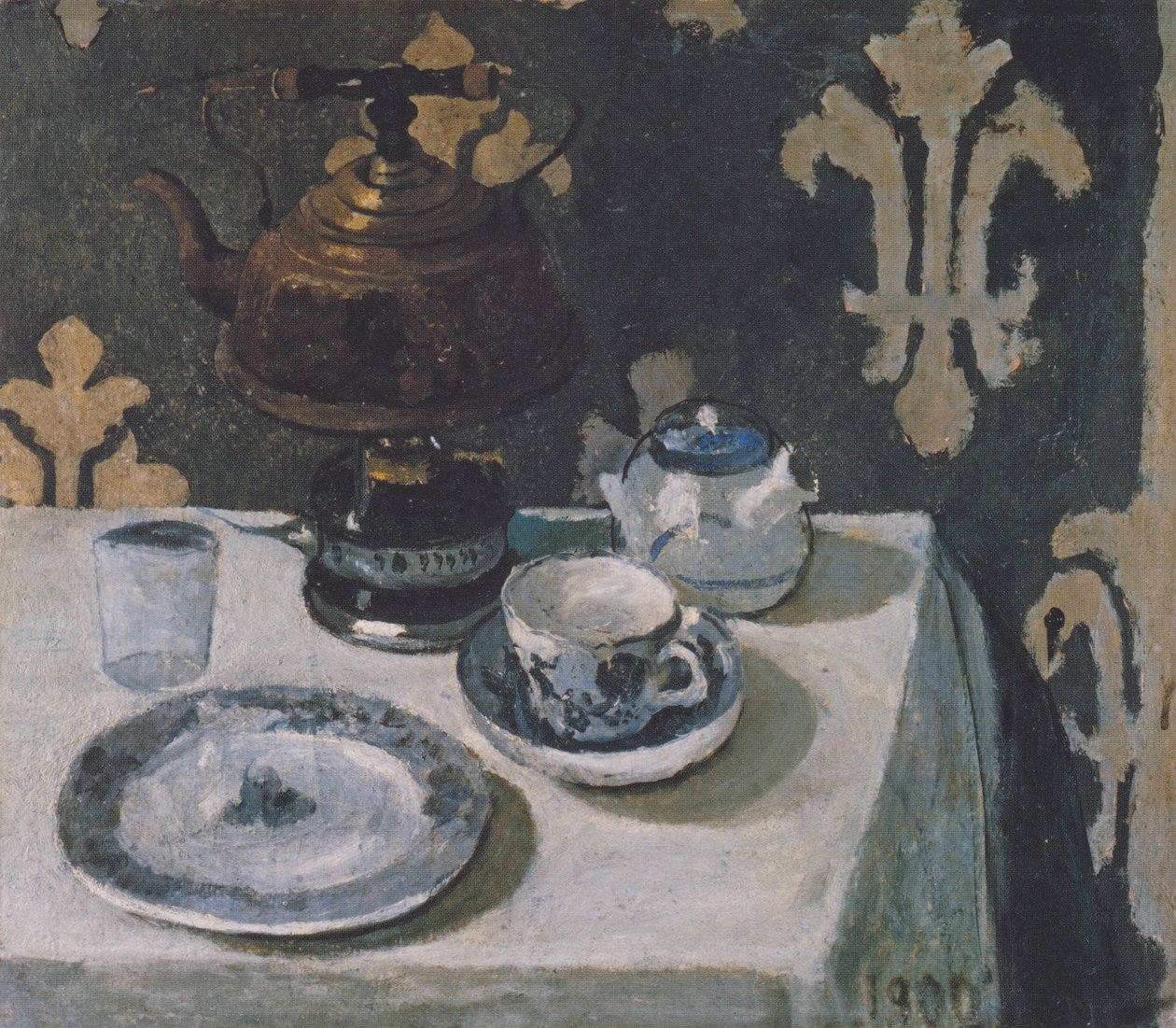 Zátiší s modrobílým porcelánem a varnou konvicí od Paula Modersohn Becker