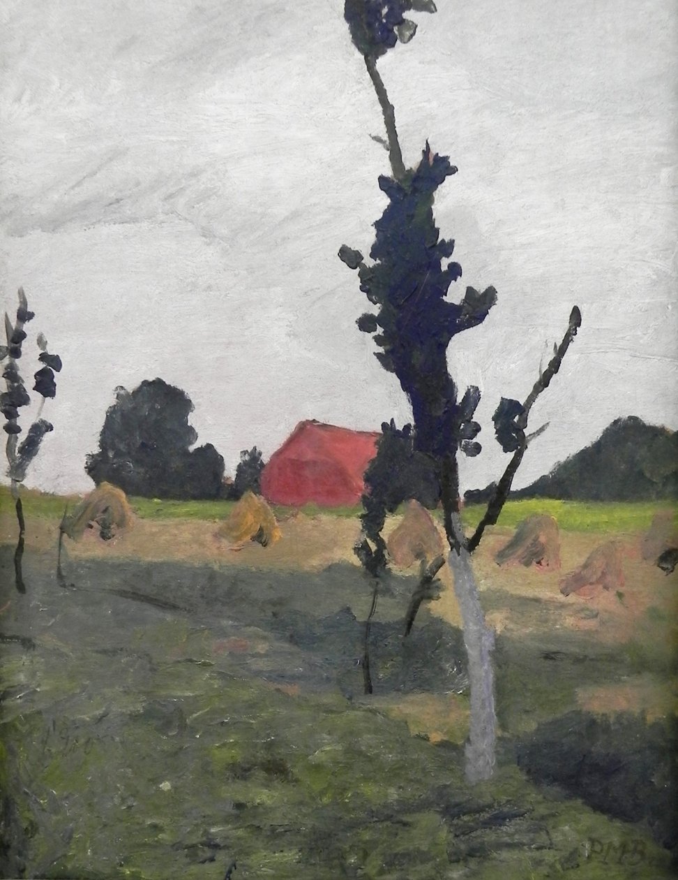 Worpsweder krajina s červeným domem od Paula Modersohn Becker
