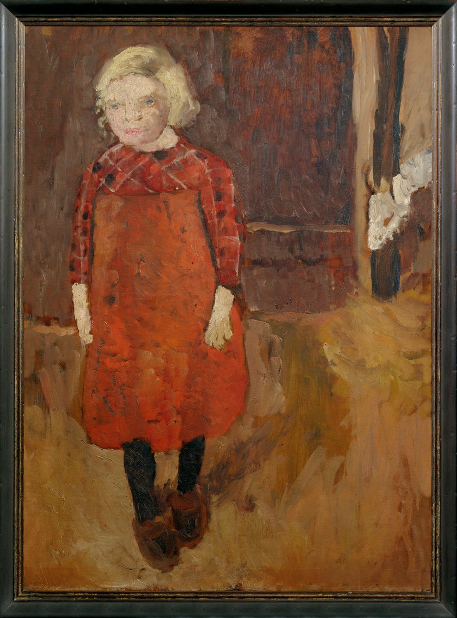 Dívka stojící před kozím chlívkem od Paula Modersohn-Becker