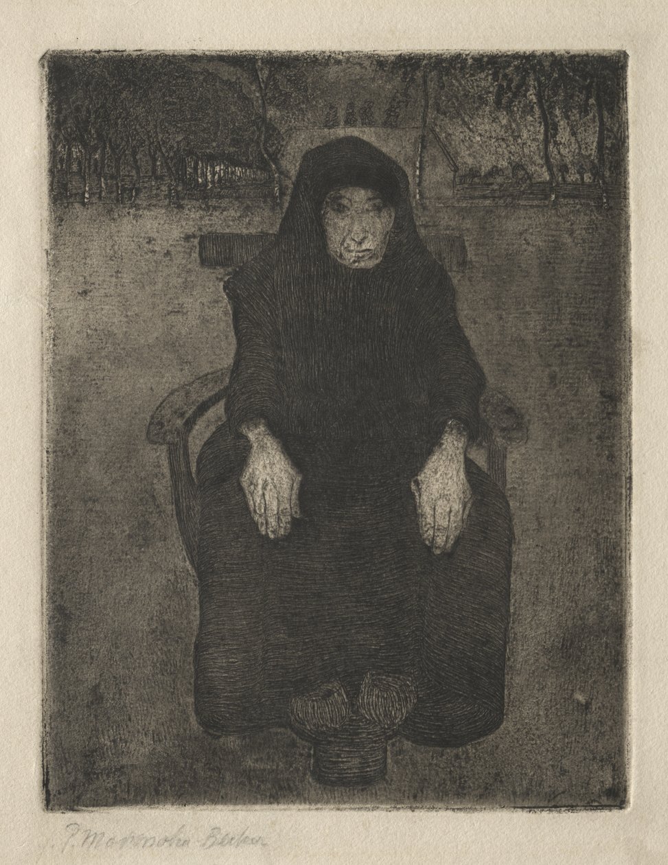 Sedící stará žena od Paula Modersohn-Becker