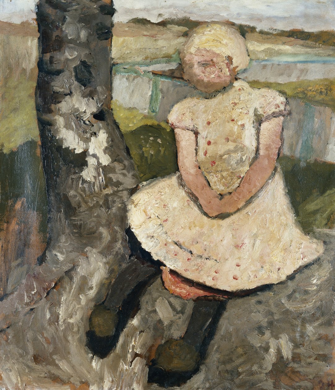 Dítě sedí pod stromem; Dítě sedící pod stromem, kolem roku 1905 od Paula Modersohn Becker