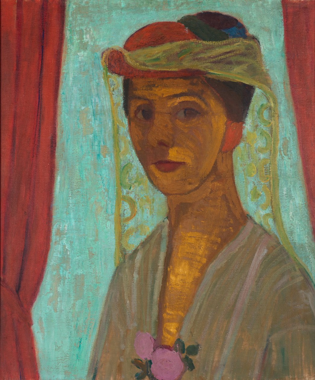 Německy: Selbstbildnis mit Hut und Schleier Autoportrét s kloboukem a závojem od Paula Modersohn Becker