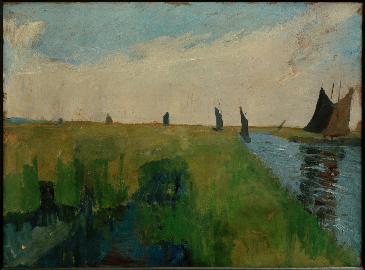 Hamme krajina s rašelinovými čluny od Paula Modersohn Becker