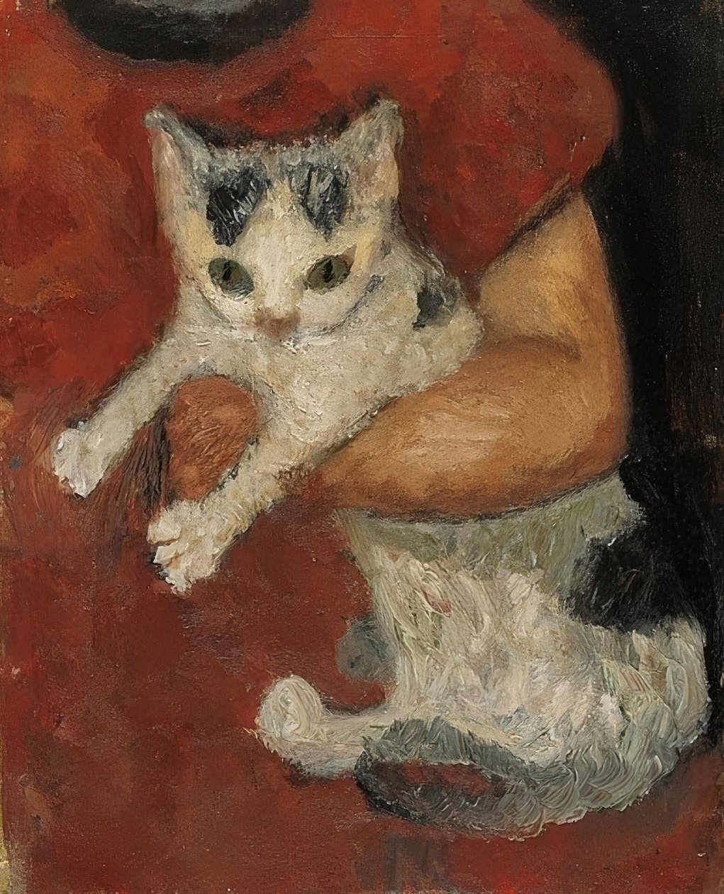 Kočka v náručí dítěte. Kolem roku 1903 od Paula Modersohn Becker