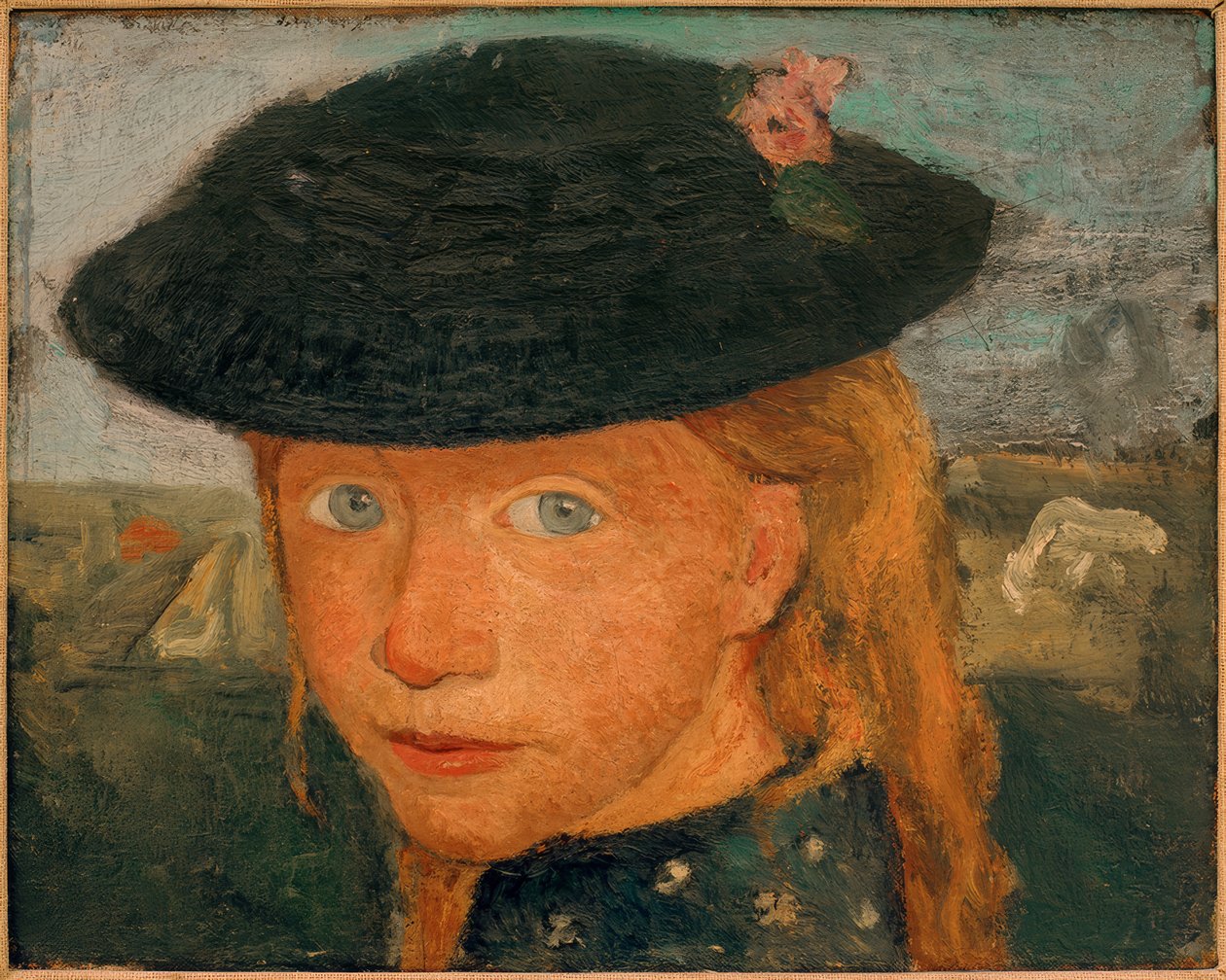 Hlava holčičky se slaměným kloboukem od Paula Modersohn Becker