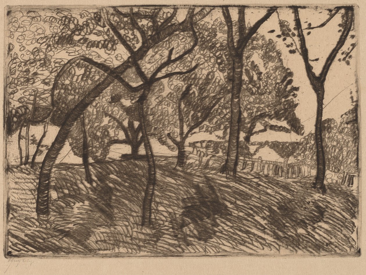 Krajina se stromy od Paula Modersohn Becker