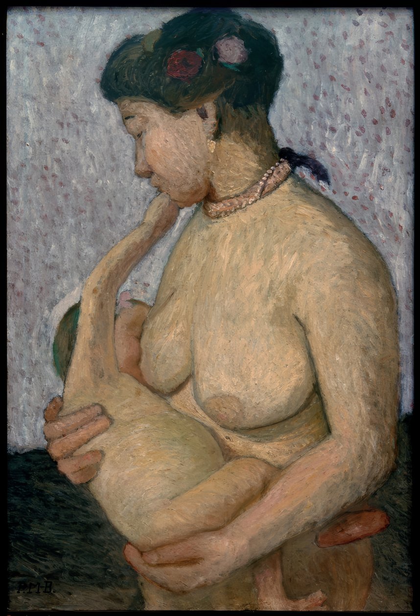Matka s dítětem u prsou, polonahá od Paula Modersohn Becker