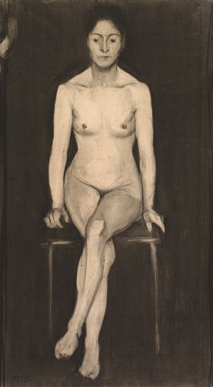 Autoportrét sedícího ženského aktu, c. 1899. od Paula Modersohn Becker