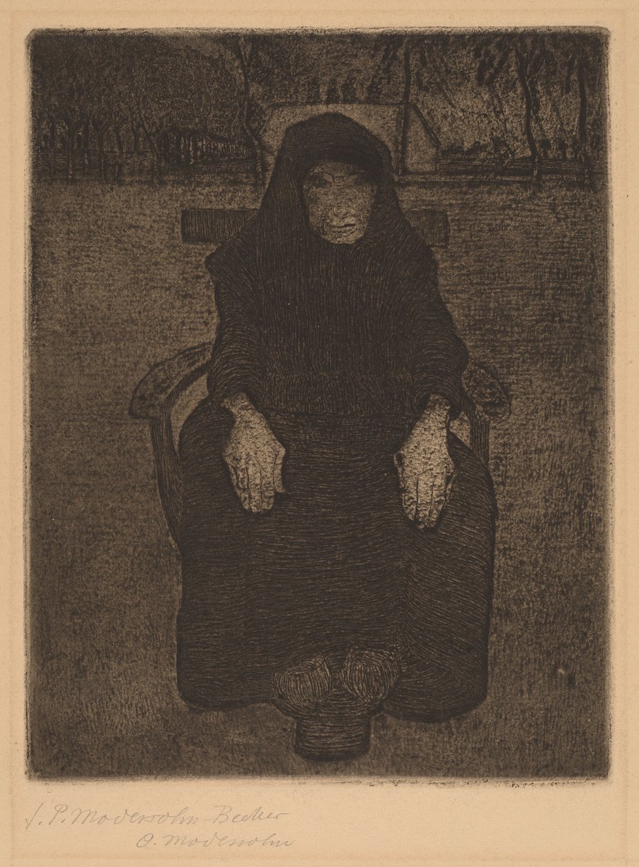 Sedící stará žena od Paula Modersohn Becker