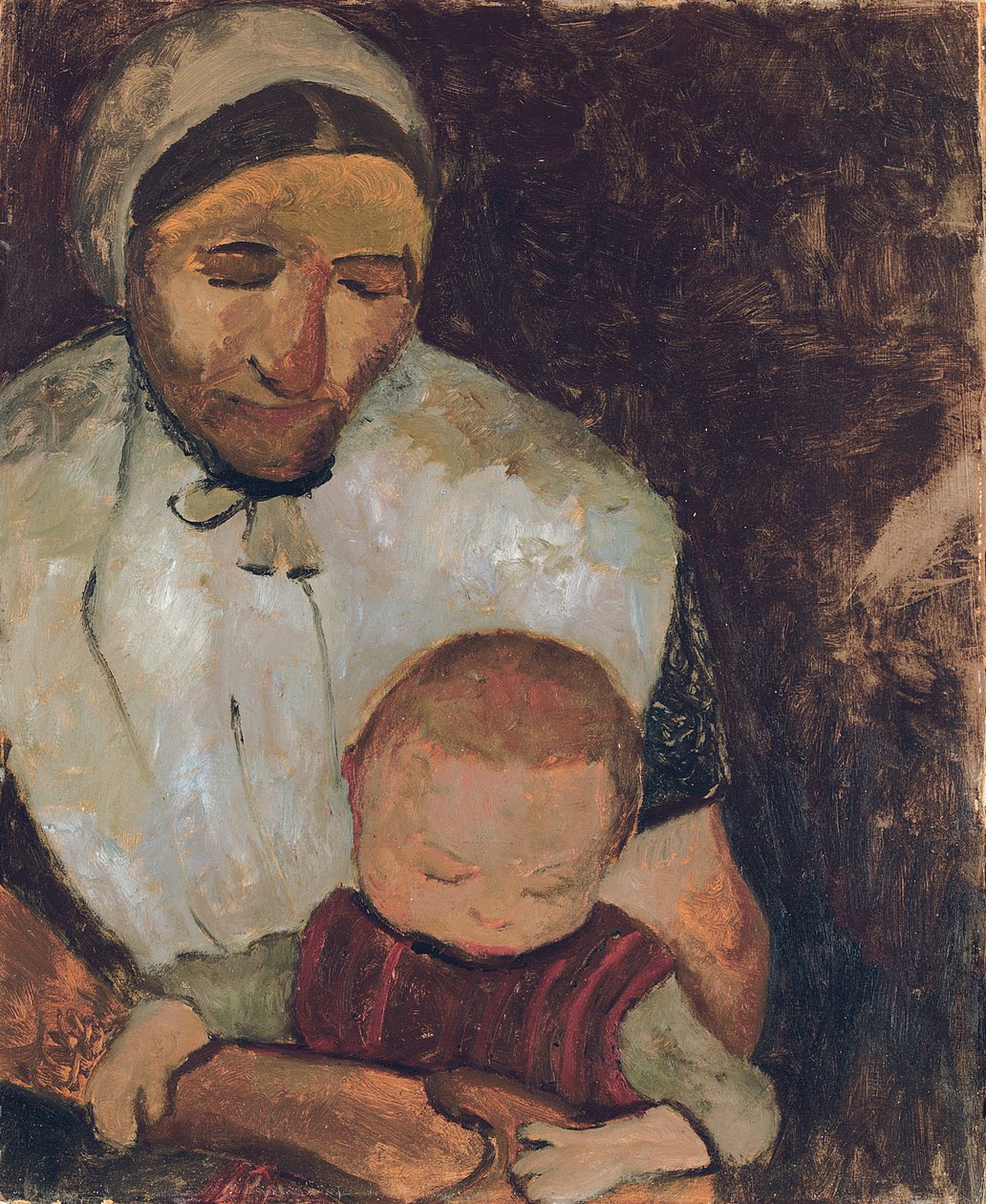 Sedící žena s dítětem na klíně; Sedící rolnice s dítětem na klíně, 1903 od Paula Modersohn Becker