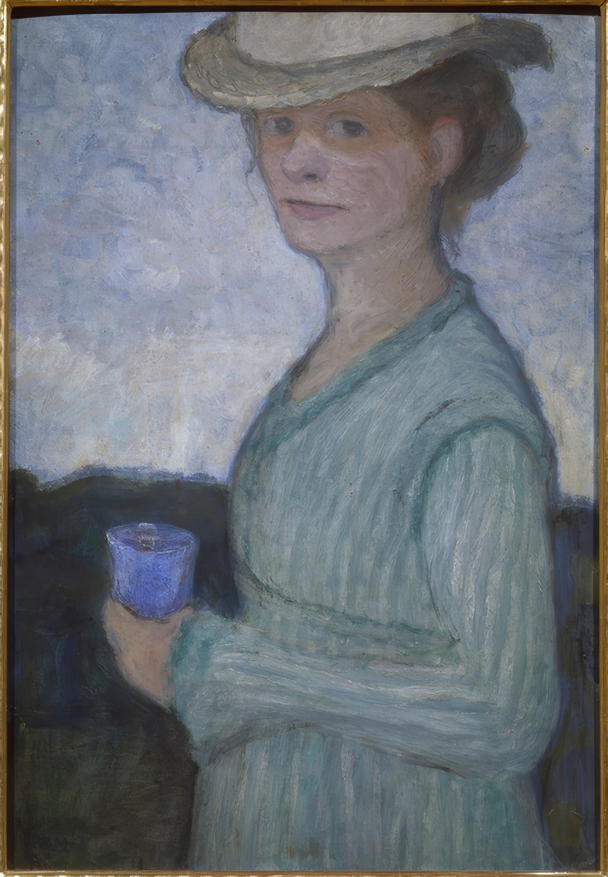Autoportrét s modrým sklem od Paula Modersohn Becker