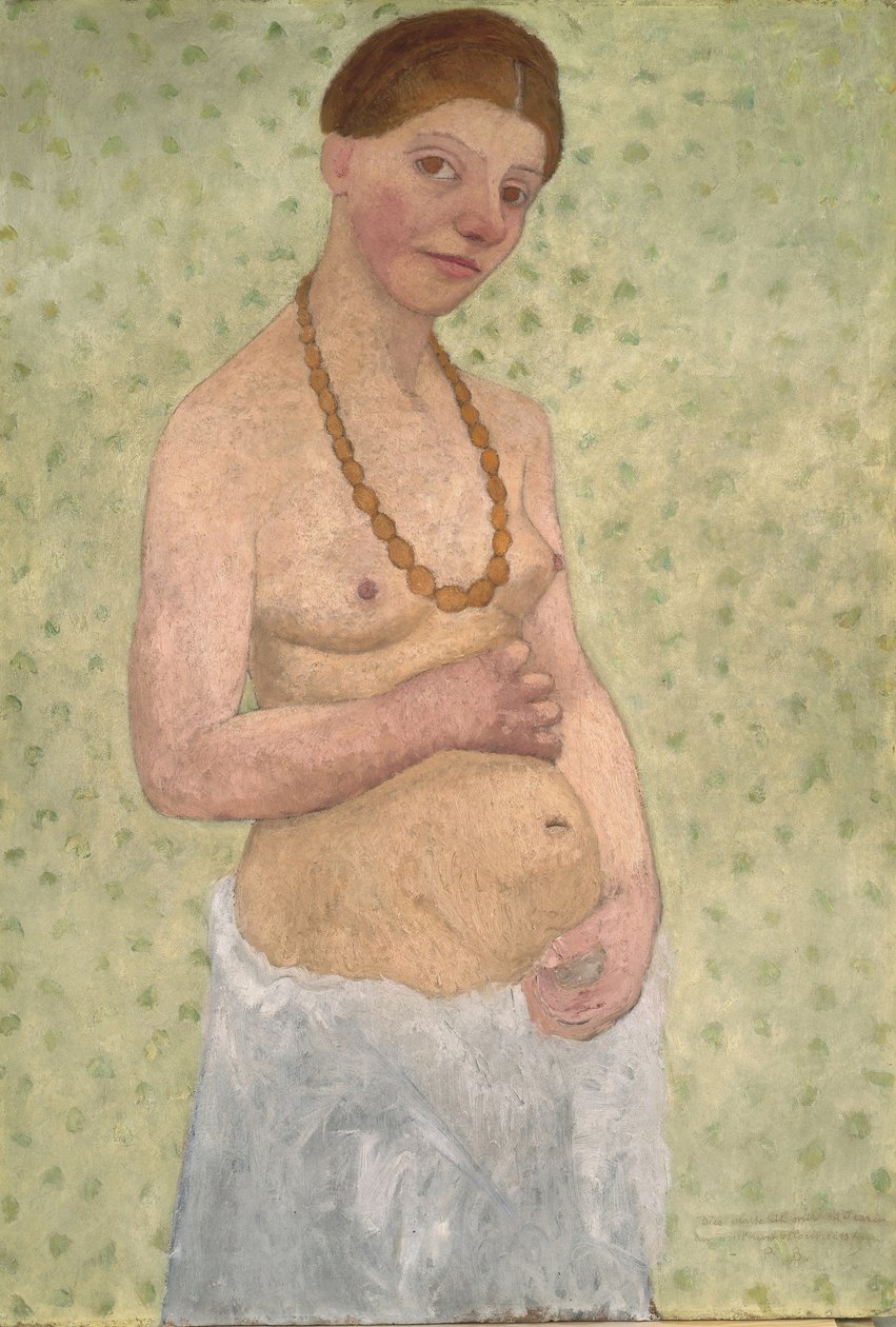 Autoportrét k šestému výročí svatby, 1906 od Paula Modersohn Becker