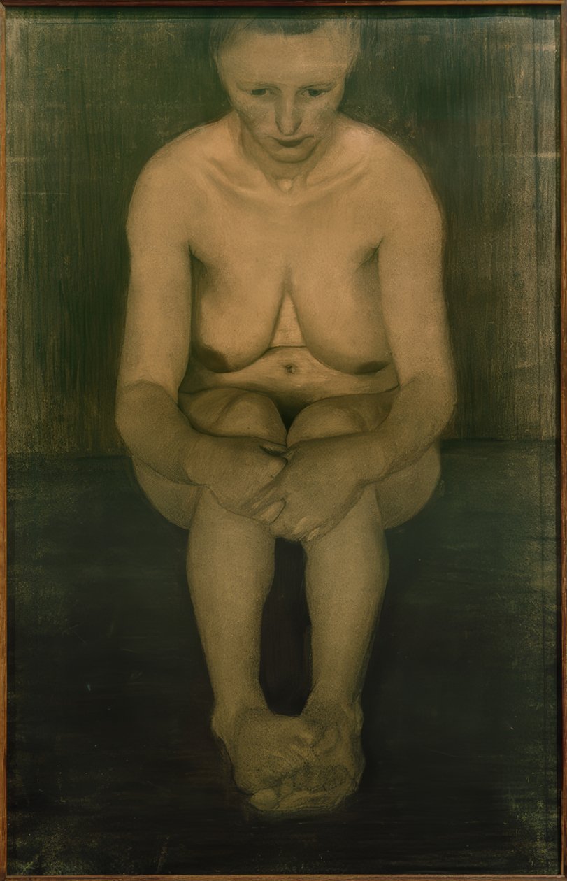 Sedící ženský akt, přední s chodidly umístěnými na sobě od Paula Modersohn Becker