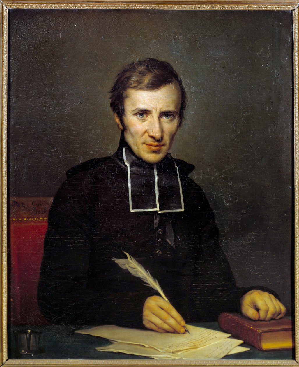 Portrét Felicity Robert de Lamennais (1782-1854) francouzský spisovatel. Malba Jean-Baptiste Guerina Paulina (1783-1855) v roce 1826. Versailles, zámky Versailles a Trianon od Paulin Jean Baptiste Guerin