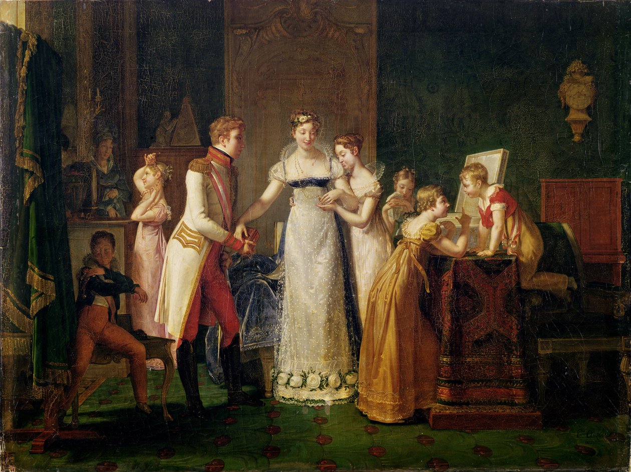 Marie-Louise (1791-1847) Rakouska se loučí se svou rodinou ve Vídni, 13. března 1810, 1812 od Pauline Auzou