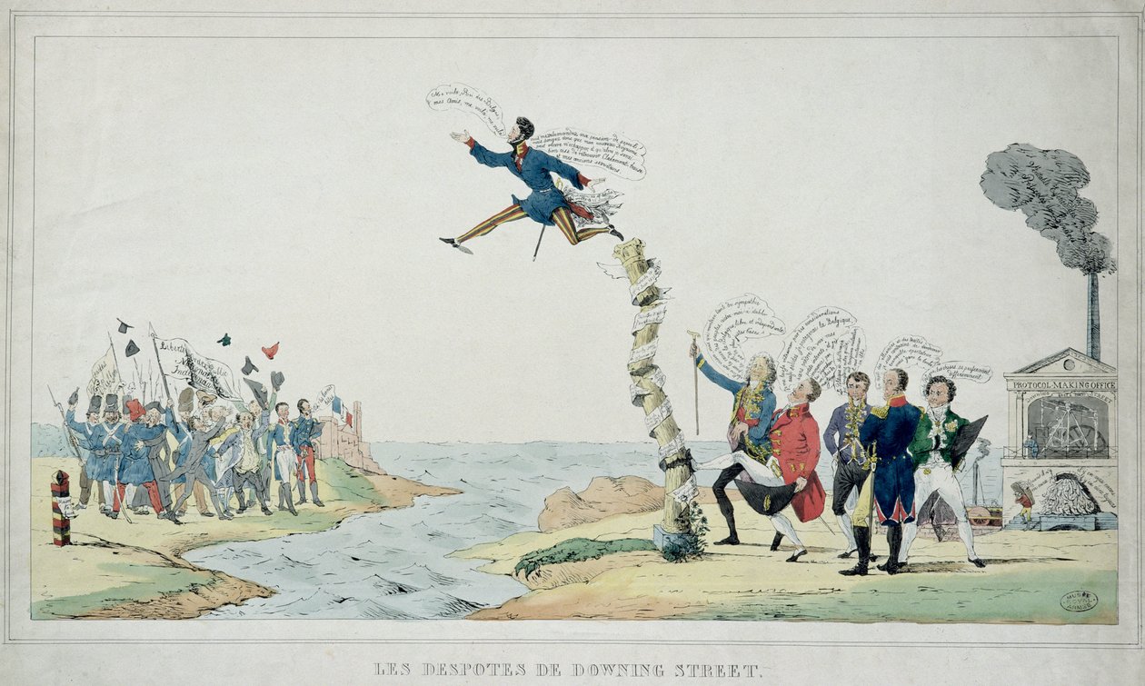 Londýnská konference, 4. listopadu 1830: Zoufalci z Downing Street posílají Leopolda Sasko-Koburského vládnout do Belgie. od Paulus Charles Gerard Poelman