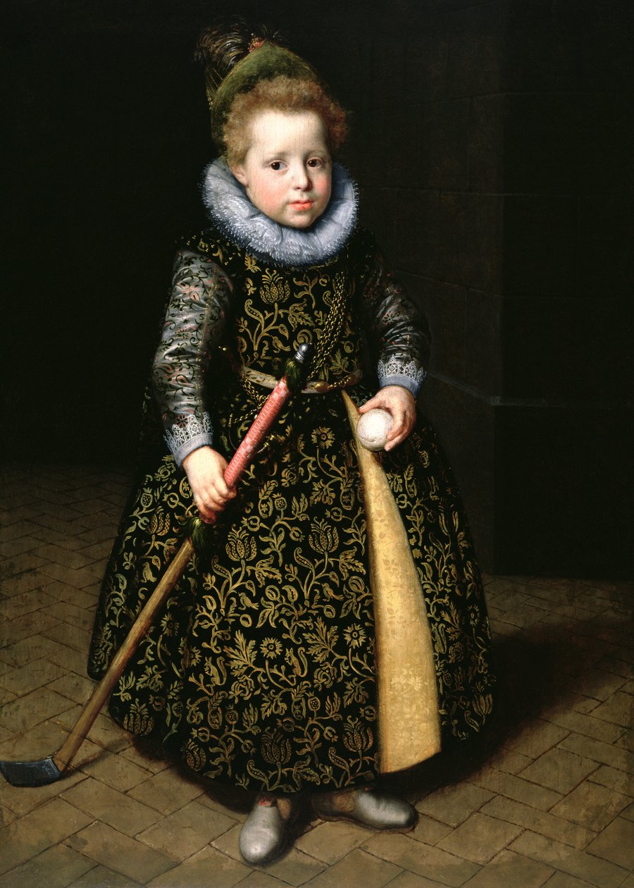 Portrét čtyřletého chlapce s kyjem a míčem, 1611 od Paulus Moreelse