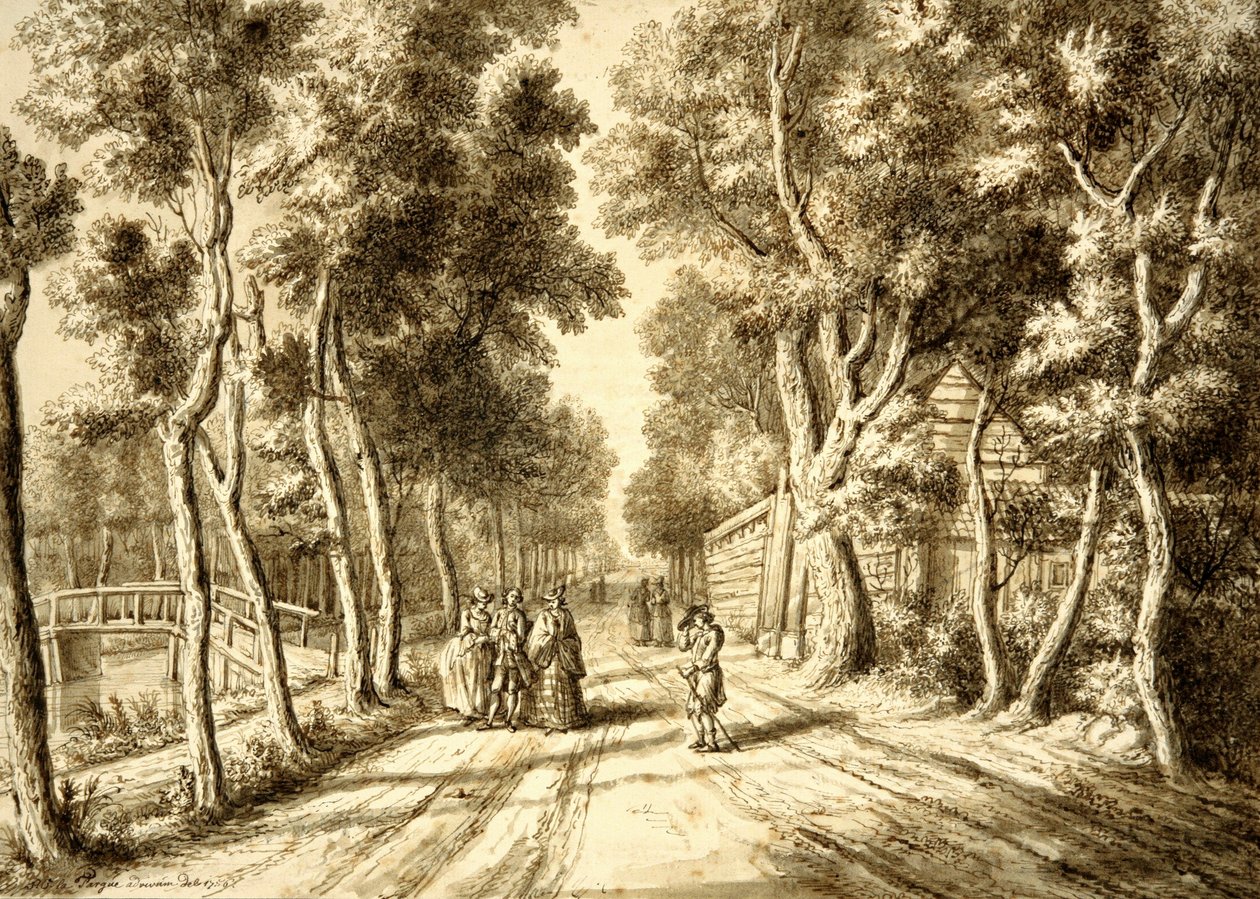 Bezuidenhoutseweg směrem k Wassenaaru, 1756 od Paulus Constantijn la Fargue