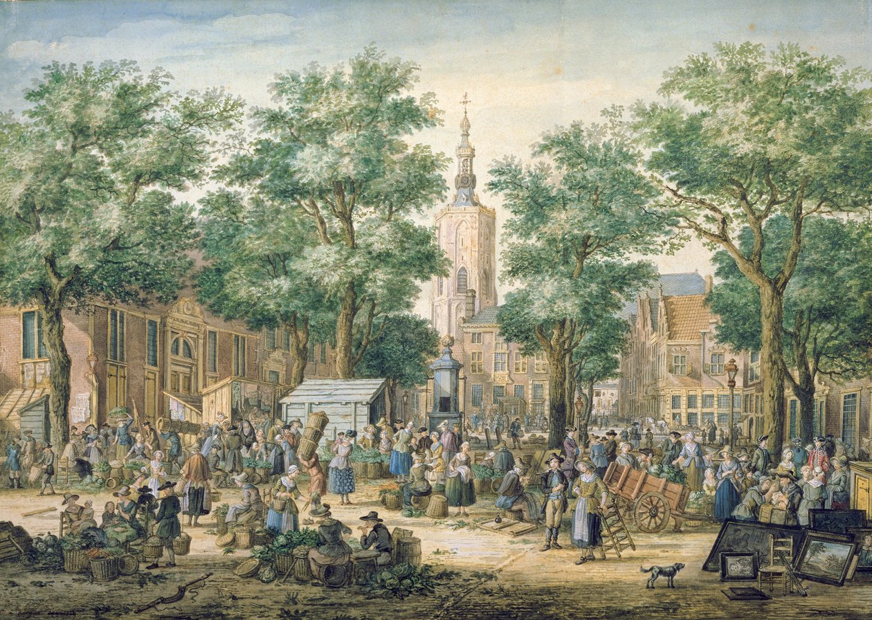 Trh v Haagu, 1769 od Paulus Constantijn la Fargue