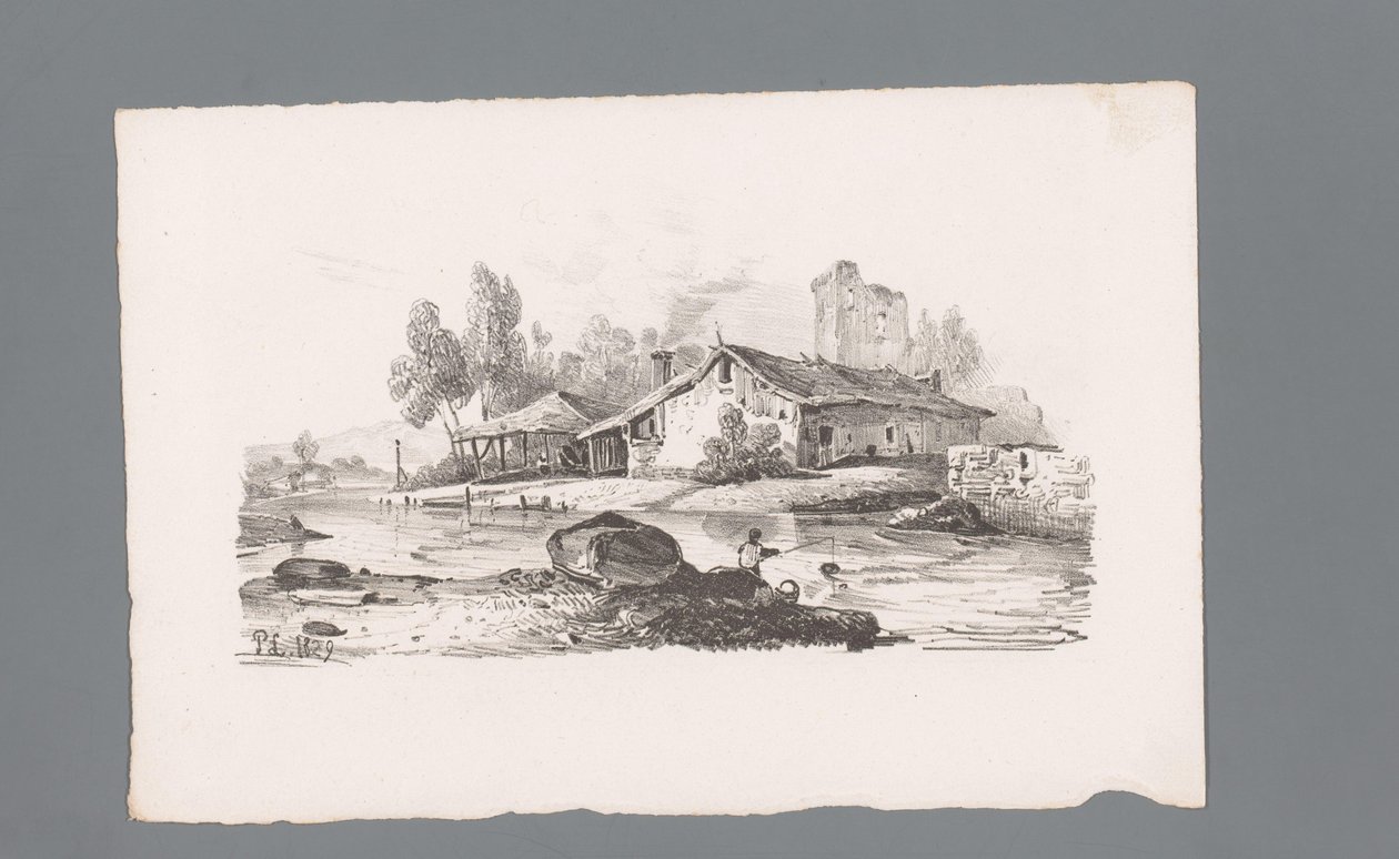 Pohled na dům na řece Principy krajiny (název série) Principles de paysages (název série) od Paulus Lauters