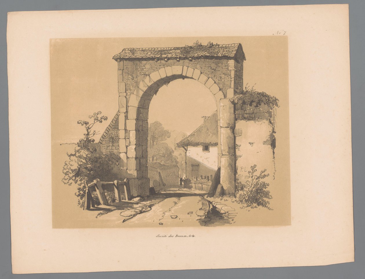 Pohled na městskou bránu Malebné tváře od Pauluse Lauterse (název série) Etrennes pittoresques pour 1839, par Lauters (název série) od Paulus Lauters
