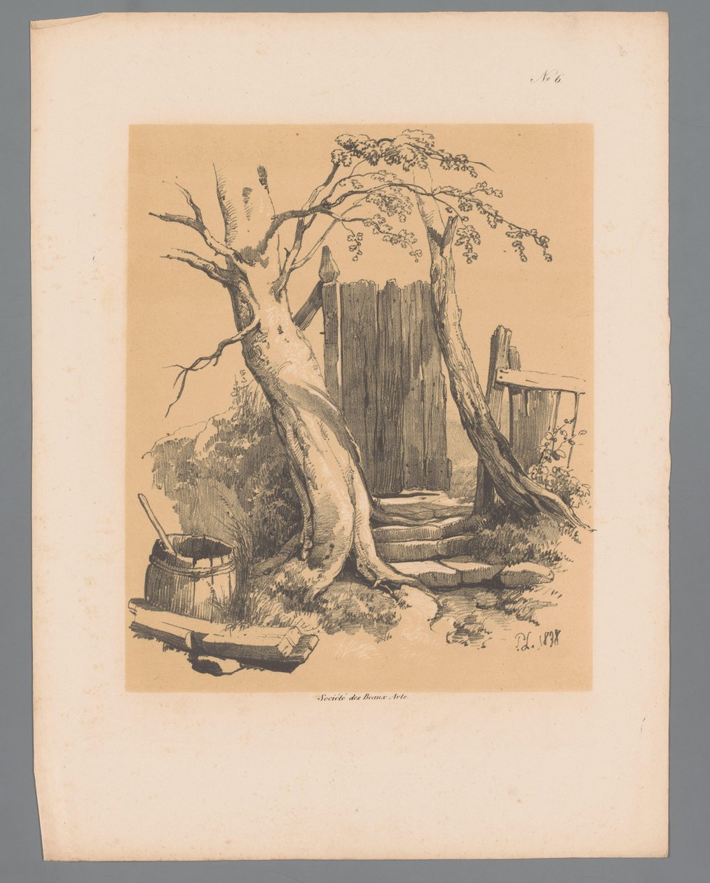 Plot mezi dvěma stromy Malebné tváře od Pauluse Lauterse (název série) Etrennes pittoresques pour 1839, par Lauters (název série) od Paulus Lauters