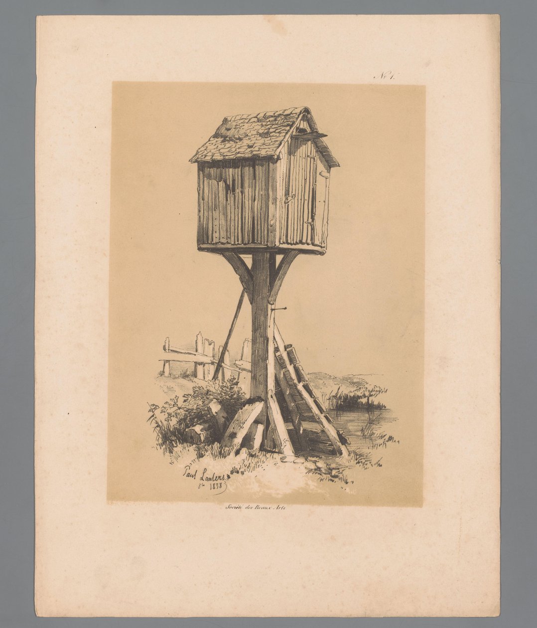 Krajina s holubníkem Malebné tváře od Pauluse Lauterse (název série) Etrennes pittoresques pour 1839, par Lauters (název série) od Paulus Lauters