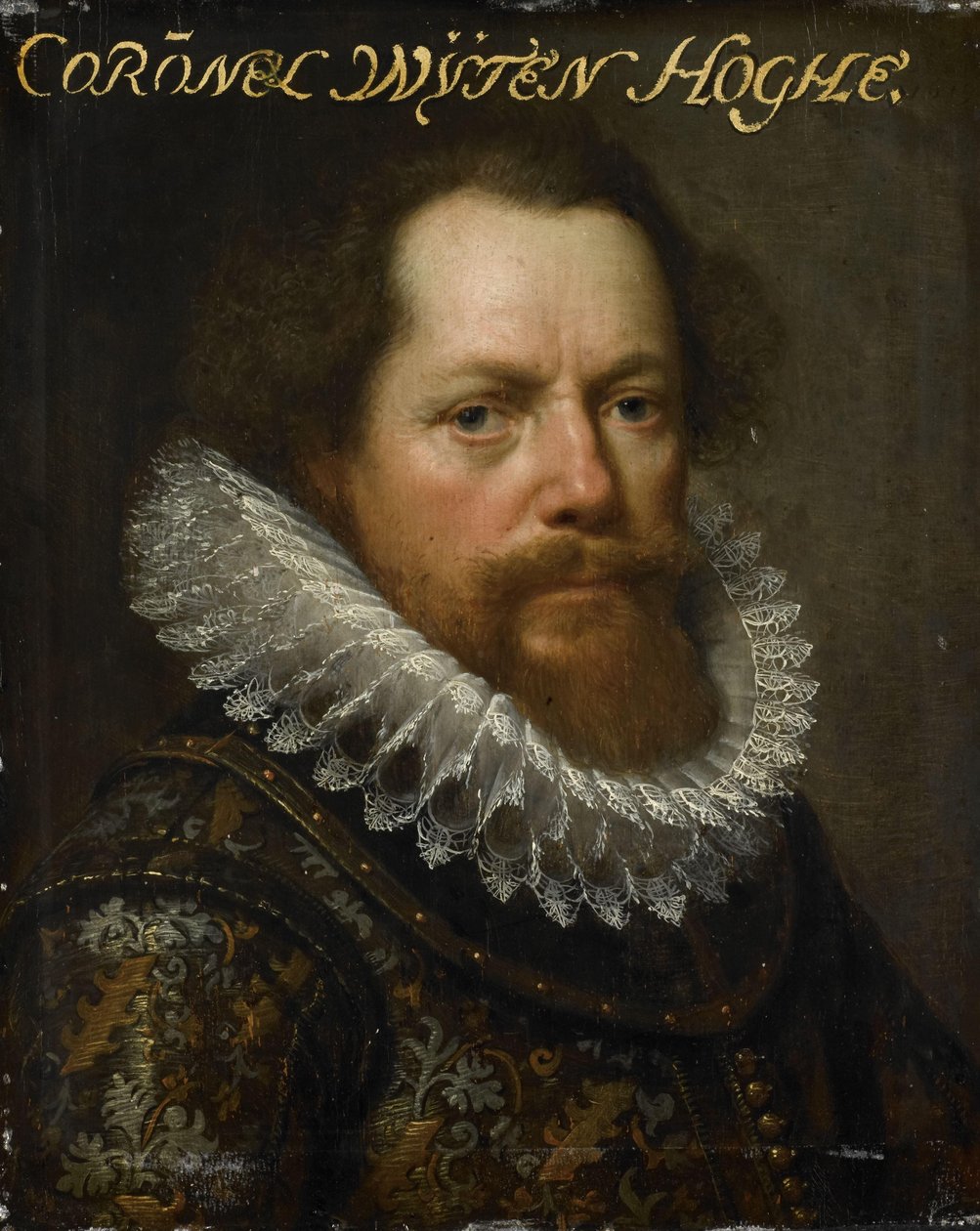 Portrét Anthonie van Utenhove, lorda van Rijnesteyna, plukovníka v armádě a guvernéra Ostende od Paulus Moreelse (workshop of)