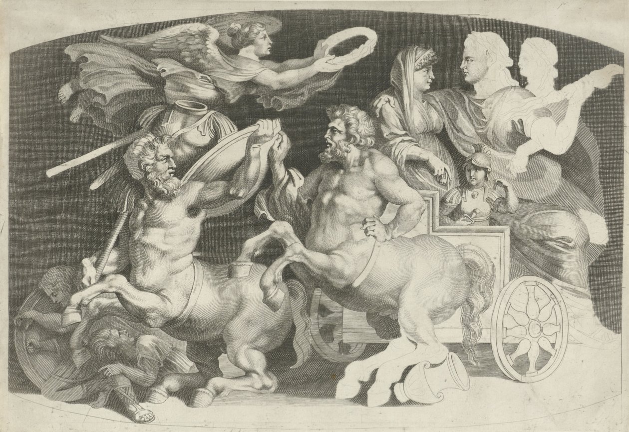 Camee se setkal de triumf van Germanicus en Agrippina Různé postavy starověkých achátů, které navrhl Pietro Paolo Rubenii (název série) od Paulus Pontius (attributed to)