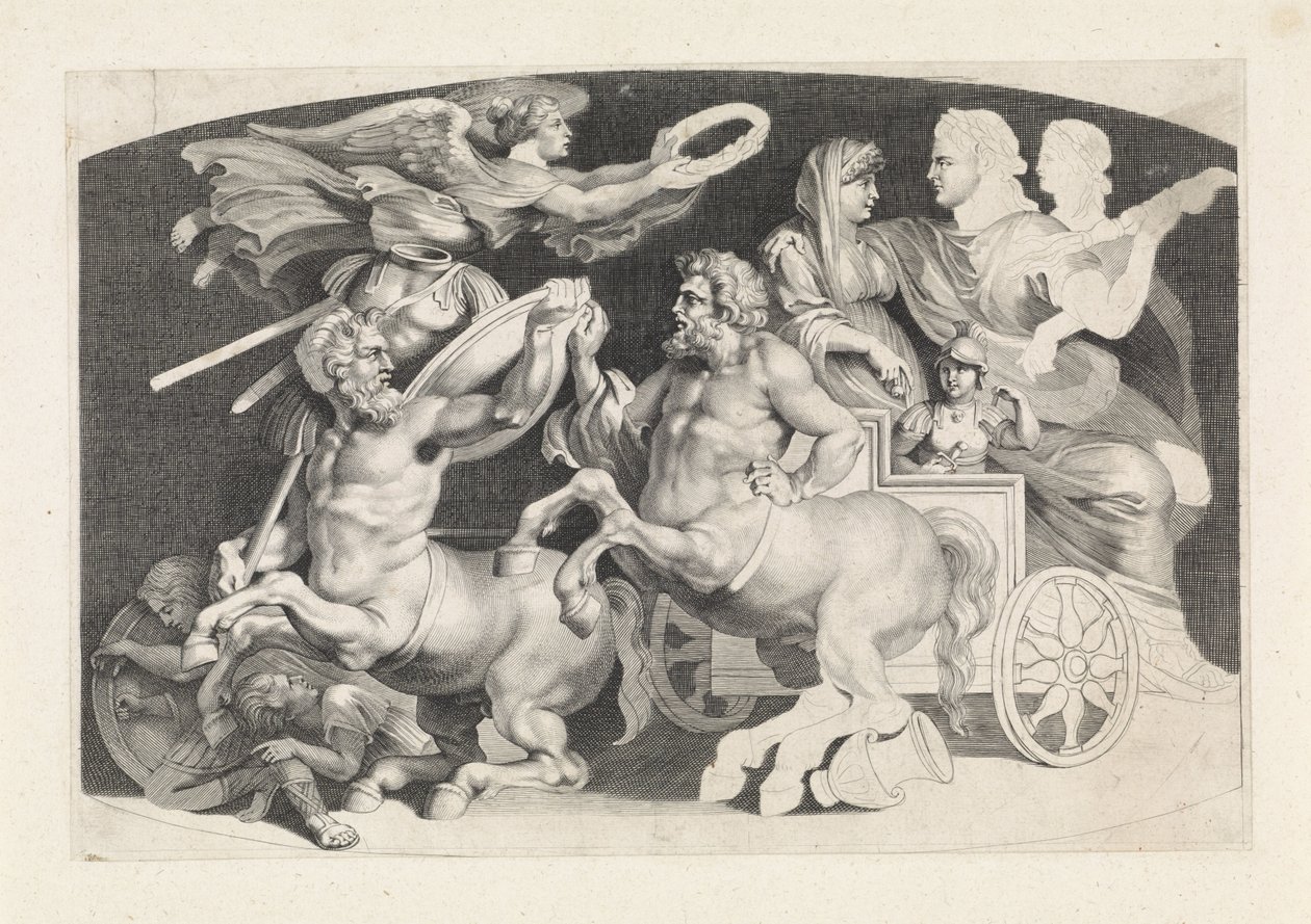 Camee se setkal de triumf van Germanicus en Agrippina Různé postavy starověkých achátů, které navrhl Pietro Paolo Rubenii (název série) od Paulus Pontius (attributed to)