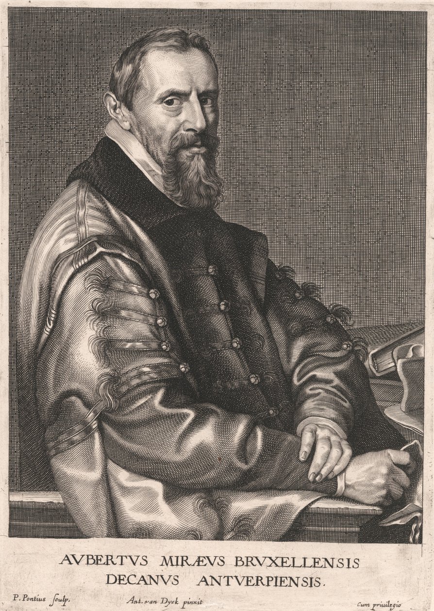 Aubertus Mireus z Bruselu, děkan z Antverp od Paulus Pontius
