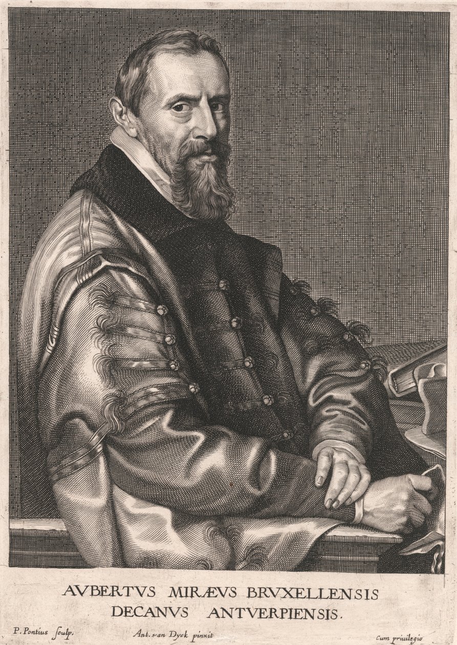 Aubertus Mireus z Bruselu, děkan z Antverp od Paulus Pontius