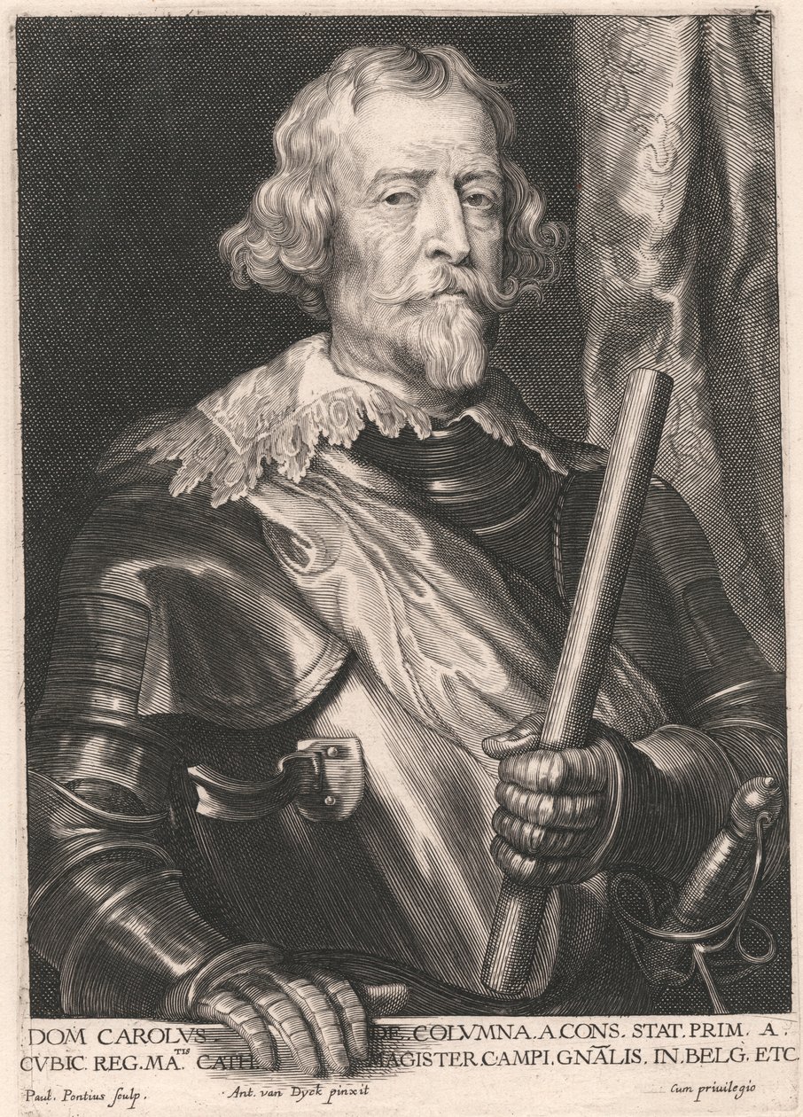 Dom Charles de Columna z Cons. Stojí Prim. kubický Reg. Matis Cath. Mistr oboru Gnalis v. Belgie Atd od Paulus Pontius