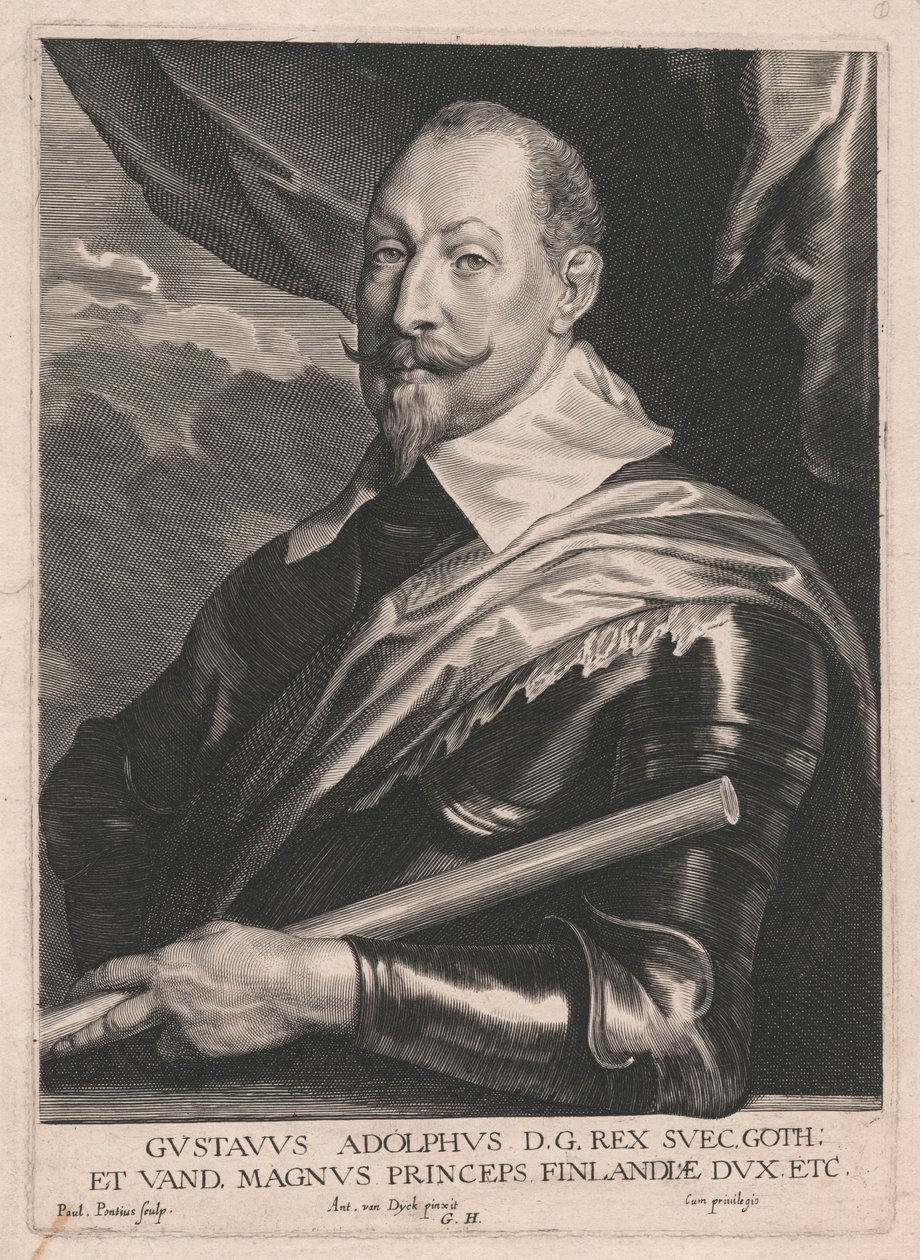 Gustavus Adolphus D. G. Rex Švec Goth; a Vand, velký princ, vévoda z Finska, atd. od Paulus Pontius